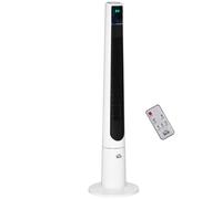 HOMCOM Ventilador de Torre Silencioso 50W con Control Remoto 3 Velocidades 3 Modos Temporizador 12H Oscilación 40° Blanco