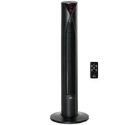 HOMCOM Ventilador de Torre silencioso con oscilación 70° y temporizador 12h 4 modos y 3 velocidades 45W 31,5x31,5x96 cm Negro Aosom España