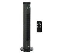 HOMCOM Ventilador de Torre, Ventilador de Pie Silencioso con Control Remoto, 3 Velocidades, 3 Modos, Temporizador 10H, Oscilación 70°, Pantalla LED, para Hogar y Oficina, Gris Oscuro