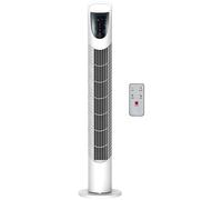 HOMCOM Ventilador de Torre Ventilador Vertical 40W con Mando a Distancia 3 Velocidades Temporizador 7,5h Ø18x78,5 cm Blanco Aosom España