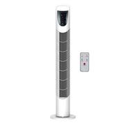 HOMCOM Ventilador de Torre Ventilador Vertical 40W con Mando a Distancia 3 Velocidades Temporizador 7,5h Oscilante 70° Ø18x78,5 cm Blanco
