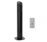 Homcom ventilador de torre ventilador vertical 50w con mando a distancia 3 velocidades pantalla led temporizador 7,5h y oscilante 70° ø20x78,5 cm negro