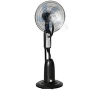 HOMCOM Ventilador Nebulizador 90W de Pie Oscilante y Silencioso con 3 Velocidad y 5 Aspas Ruedas Tanque de 2,8 L Ø44,5x120 cm Negro