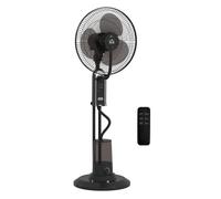 HOMCOM Ventilador Nebulizador Ventilador de Pie con Agua Oscilante 75 W Temporizador Tanque 3,2L Mando a Distancia 3 Velocidades 3 Aspas y Pantalla LED Ø44,5 cm Negro
