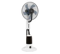 Homcom ventilador silencioso con nebulización 90w, ventilador de pie de 120cm con 3 velocidades, oscilación de 70°, cabezal ajustable, depósito de agua de 2,8l, blanco