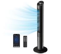 HOMCOM Ventilador Torre 116 cm, ventilador WiFi control por app, dormitorio, color negro Aosom España