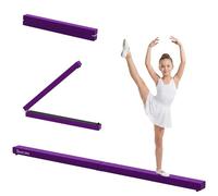 HOMCOM Viga de Equilibrio Plegable 2.1m Entrenamiento casa púrpura