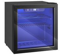 HOMCOM Vinoteca 12 Botellas Nevera para Vinos con Capacidad de 36 L Temperatura Ajustable 4-16℃ Puerta de Vidrio Luz LED Negro