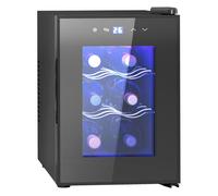 Homcom Nevera Vinos Con Luz Led Interior Temperatura Regulable Y Estantes Negro