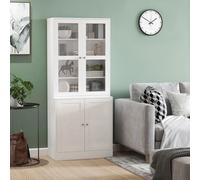 HOMCOM Vitrina con Estantes Ajustables para Libros Deco 76x40x178,5 cm Blanco White