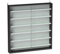 HOMCOM Vitrina de Pared de Madera con Estantes Ajustables y 2 Puertas Correderas de Cristal 80x9,5x83 cm Negro