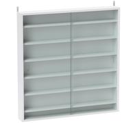 HOMCOM Vitrina de Pared de Madera con Estantes Ajustables y 2 Puertas Correderas de Cristal 80x9,5x83 cm Blanco