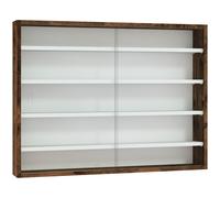 HOMCOM Vitrina de pared para objetos de colección 5 estantes ajustables en altura y 2 puertas correderas 80 x 9,5 x 60 cm marrón Aosom España