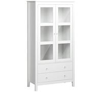 HOMCOM Vitrina de Salón Aparador de Cocina 2 Puertas 80x40x160 cm Blanco