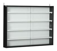 HOMCOM Vitrina Pared para Colecciones con Estantes Ajustables Puertas de Vidrio