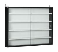 HOMCOM Vitrina de Pared de Madera con Estantes Ajustables y 2 Puertas Correderas para Colecciones Perfumes Figuras de Decoración Negro Aosom España