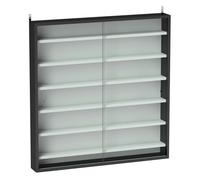 HOMCOM Vitrina Expositora para Colecciones de 7 Niveles, Vitrina de Pared, con Estantes Ajustables y 2 Puertas Correderas de Vidrio, para Perfumes, Figuras de Decoración, 80x9,5x83 cm, Negro