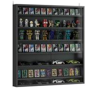 HOMCOM Vitrina Expositora para Colecciones de 7 Niveles, Vitrina de Pared, con Estantes Ajustables y 2 Puertas Correderas de Vidrio, para Perfumes, Figuras de Decoración, 80x9,5x83 cm, Negro