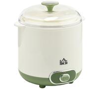 HOMCOM Yogurtera 20 W 1,5L Máquina de Yogur para Hacer Yogur Griego Sin BPA con Filtro Indicador de Encendido y Calentamiento a Temperatura Constante PTC 19,5x17,5x21,4 cm Blanco