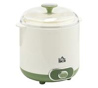 HOMCOM Yogurtera 20 W 1,5L Máquina de Yogur para Hacer Yogur Griego Sin BPA con Filtro Indicador de Encendido y Calentamiento a Temperatura Constante PTC 19,5x17,5x21,4 cm Blanco