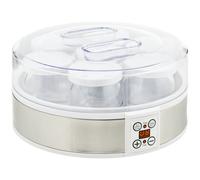Homcom Yogurtera 20w 1,26l Con 7 Tarros De Cristal De 180 Ml 24x24x13 Cm Blanco