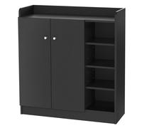 HOMCOM Zapatero Armario Madera Mueble Zapatero Gabinete 2 Puertas 4 Estantes