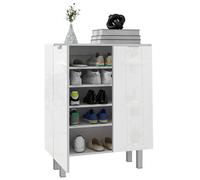 HOMCOM Zapatero Compacto con bisagras de Cierre Suave y estantes Ajustables para 15-20 Pares de Zapatos, Color Blanco Brillante