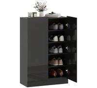 HOMCOM Zapatero de 2 Puertas con Cierre Suave, Zapatero Entrada Recibidor con Estantes Ajustables, Agujeros de Ventilación, Negro Brillo, para 20 Pares de Zapatos, 72x34,5x103 cm