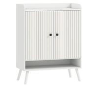 Homcom zapatero de 2 puertas en lamas, zapatero entrada recibidor con estantes ajustables, compartimento abierto, para 15 pares de zapatos, 75x35x97 cm, blanco