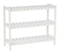 HOMCOM Zapatero de 3 Niveles, Estantería de Zapatos de Madera, para 9 Pares de Zapatos, para Entrada, Pasillo, Dormitorio, 70x26x57,5 cm, Blanco