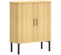 HOMCOM Zapatero de 5 Niveles con Puertas Correderas 4 Estantes Ajustables y Compartimentos Laterales Roble