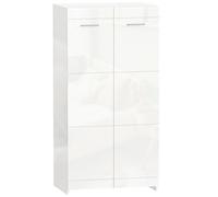 HOMCOM Zapatero de alto brillo, almacenamiento de zapatos con baldas ajustables para pasillo, recibidor, espacio para 10 pares, Blanco Aosom España