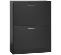 HOMCOM Zapatero de Entrada Recibidor con 2 Cajones y Estantes Ajustables Zapatero Estrecho para Pasillo 60x24x80 cm Negro