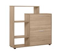 HOMCOM Zapatero de Madera con Estantería y Cubos Armario para Zapatos de Entrada Pasillo Organizador de Zapatos Armario Multifuncional de Almacenamiento de Zapatos 101.5x25.5x98cm