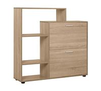 HOMCOM Zapatero de Madera con Estantería y Cubos de Entrada 101.5x25.5x98cm