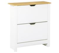 HOMCOM Zapatero Estrecho 12 Pares Cajones Abatibles 72x26x80 cm Blanco | Zapatero de Entrada Recibidor, Estantes Ajustables, para Pasillo, Espacios Pequeños