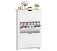 Homcom zapatero estrecho zapatero de entrada recibidor para 18 pares de zapatos con 3 cajones abatibles y estantes ajustables para pasillo 72x26x112 cm blanco 72 cm