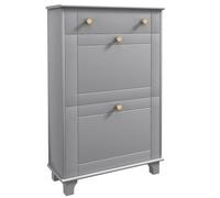 HOMCOM Mueble Zapatero Estrecho con 2 Puertas Abatibles y 1 Cajón para 8 Pares de Zapatos 60x23,5x98,5 cm Gris Gris 60X23.5X98.5 cm