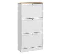 Homcom zapatero estrecho con 3 puertas, zapatero entrada recibidor para 18 pares de zapatos, con estantes ajustables, 60x23,5x115 cm, blanco