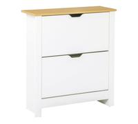 HOMCOM Zapatero Estrecho de Entrada Recibidor para 12 Pares de Zapatos con Cajones Abatibles y Estantes Ajustables para Pasillo 72x26x80 cm Blanco