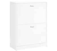 HOMCOM Zapatero Moderno con 2 Cajones para Pasillo 60x24x80 cm Blanco | Zapatero de Entrada Recibidor Estrecho, Estantes Ajustables