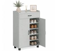 HOMCOM Zapatero Moderno con Cajón, 5 Estantes Ajustables, Capacidad para 6 Pares, para Recibidor, Gris Efecto Mármol