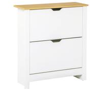 HOMCOM Zapatero Estrecho 12 Pares Cajones Abatibles 72x26x80 cm Blanco | Zapatero de Entrada Recibidor, Estantes Ajustables, para Pasillo, Espacios Pequeños