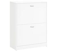 HOMCOM Zapatero Moderno Zapatero de Entrada Recibidor Estrecho con 2 Cajones y Estantes Ajustables para Pasillo 60x24x80 cm Blanco