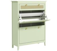 HOMCOM Zapatero para 12 Pares de Zapatos con 1 cajón extraíble 2 cajones abatibles Cómoda de Zapatos 88x30x120 cm Verde Aosom España