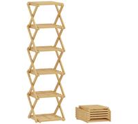 HOMCOM Zapatero plegable, soporte para zapatos de 6 niveles en bambú, para máx. 9 pares de zapatos, 30 x 29 x 108 cm, Madera natural Aosom España
