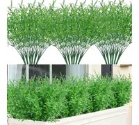 Homcomodar 12 paquetes de lavanda artificial resistente a los rayos UV al aire libre flores artificiales arbustos lavanda flores artificiales decoración adecuado para exteriores, hogar, oficina