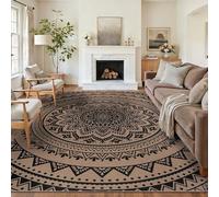 Homcomodar Alfombras grandes para sala de estar, 160 x 230 cm, diseño de mandala, fácil de lavar, para interiores y exteriores, patio, granja, neutral, no se desprende, para dormitorio, patio trasero