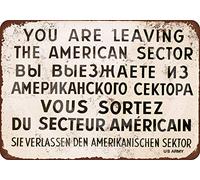 HomDeo - Cartel de metal vintage para decoración de sótano 1962 Checkpoint Charlie Berlin de pared de aspecto vintage de 20 x 30 cm