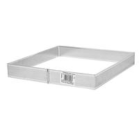 Home 5378825 Molde para Masa Cuadrado Perforado, Acero Inoxidable, 18/10, cm 25 x 3,5 H